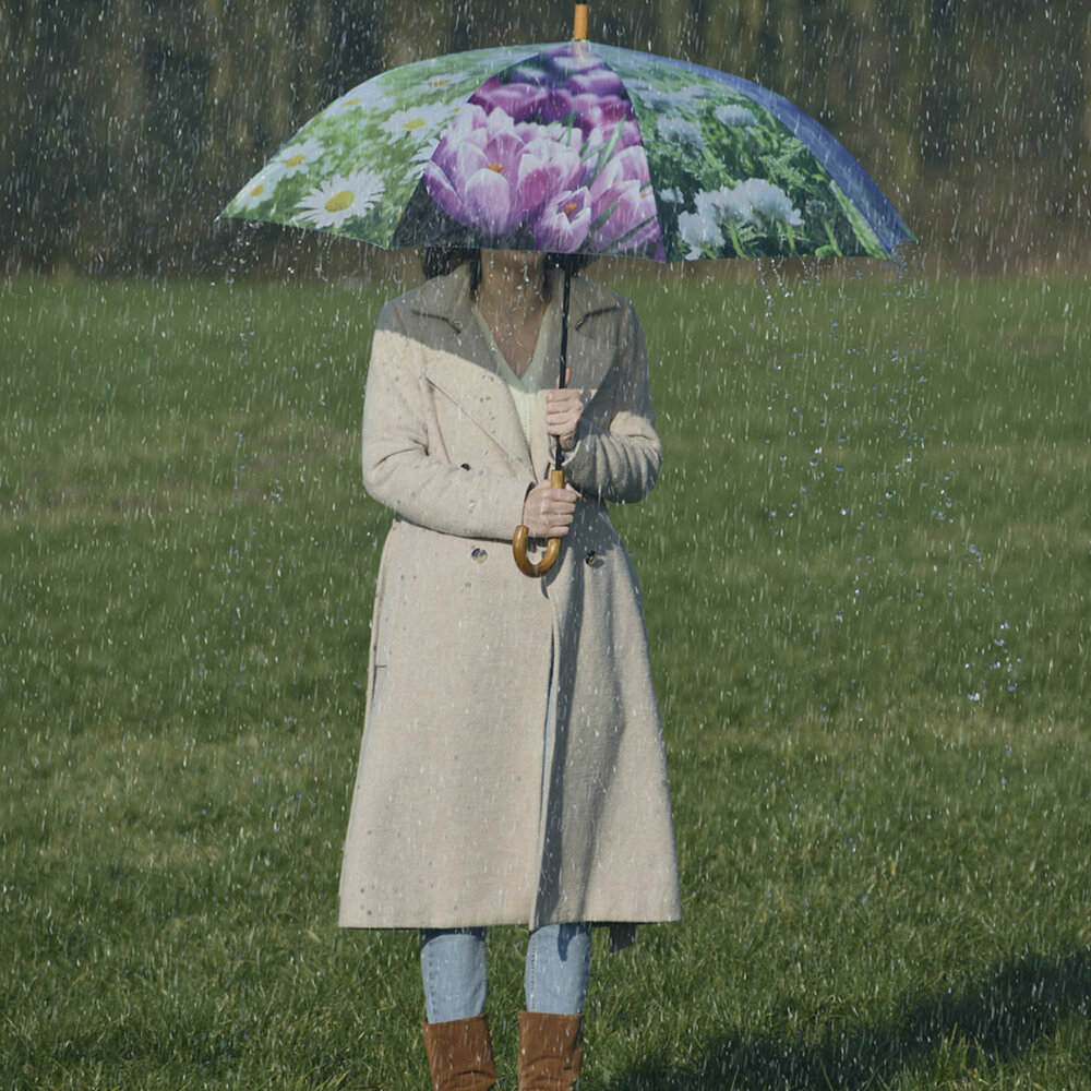 Regenschirm mit Blumen