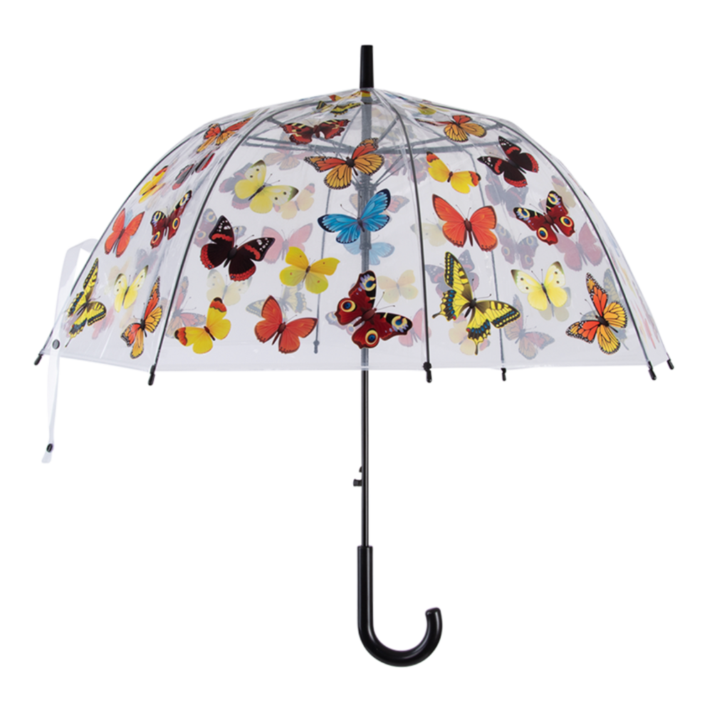 Transparante regenschirm schmetterling