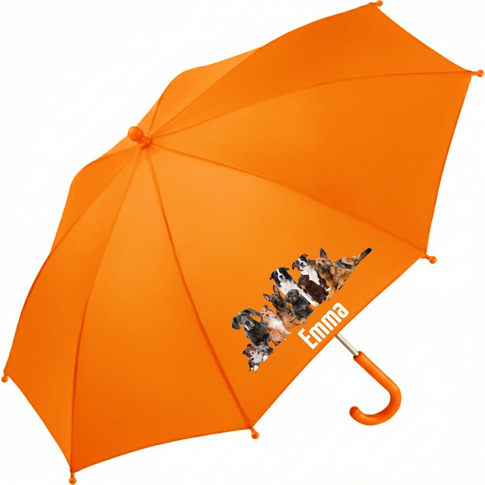 Kinderregenschirm mit Namen und Hund          