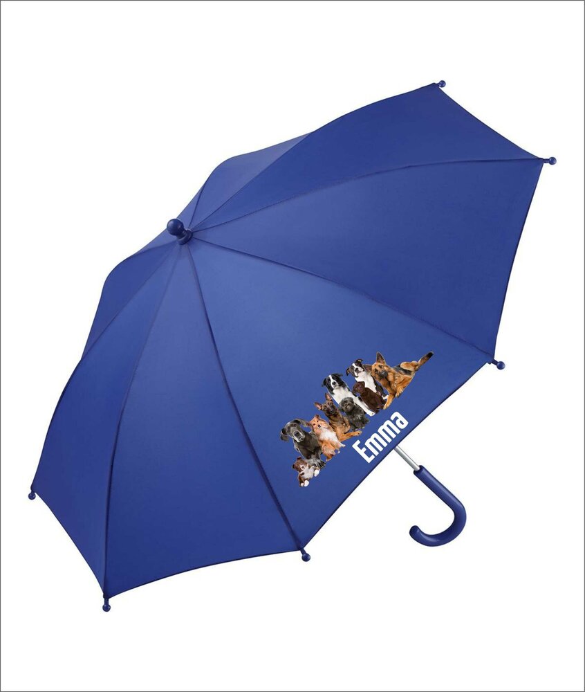 Kinderregenschirm mit Namen und Hund          