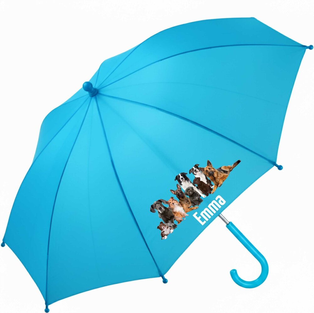Kinderregenschirm mit Namen und Hund          