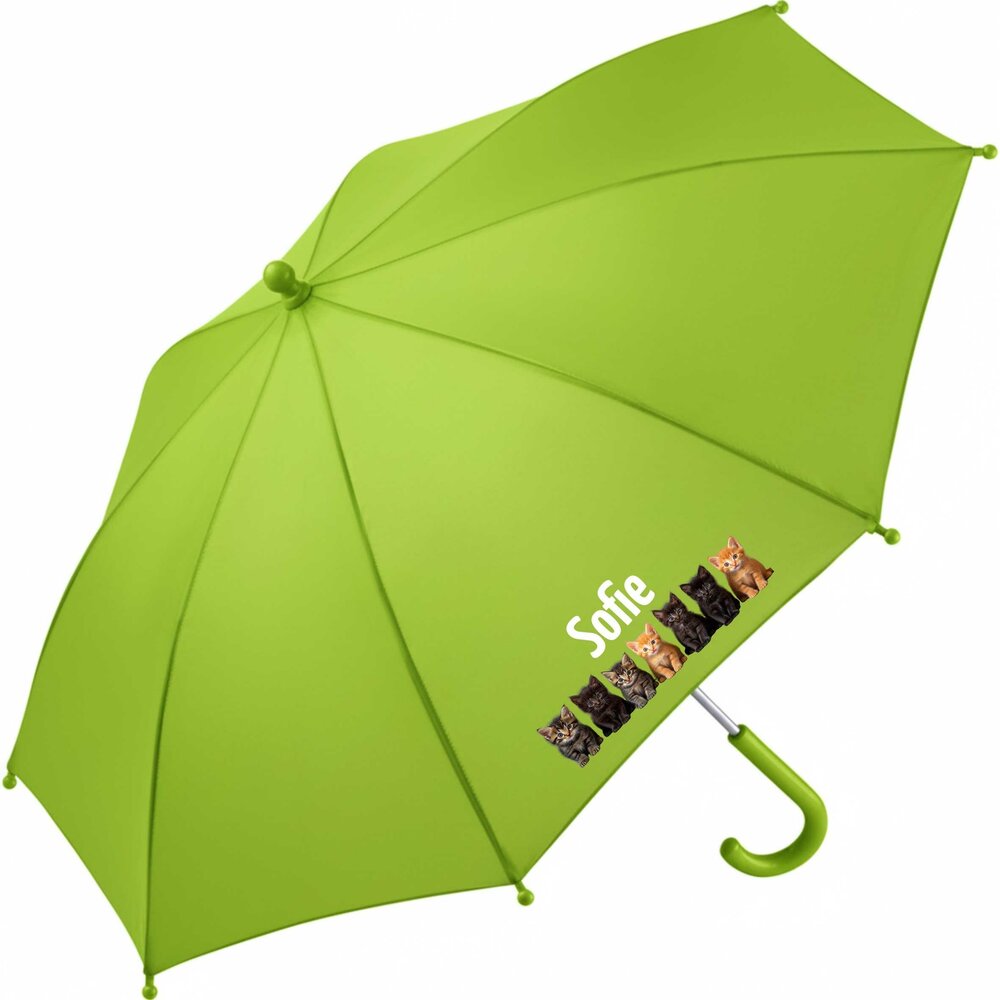 Kinderregenschirm mit Namen und Katze       