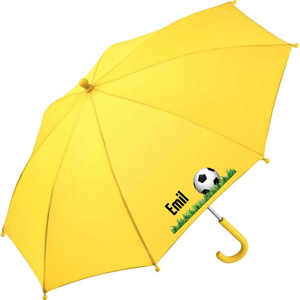 Kinderregenschirm mit Namen und  Fu&szlig;ball         