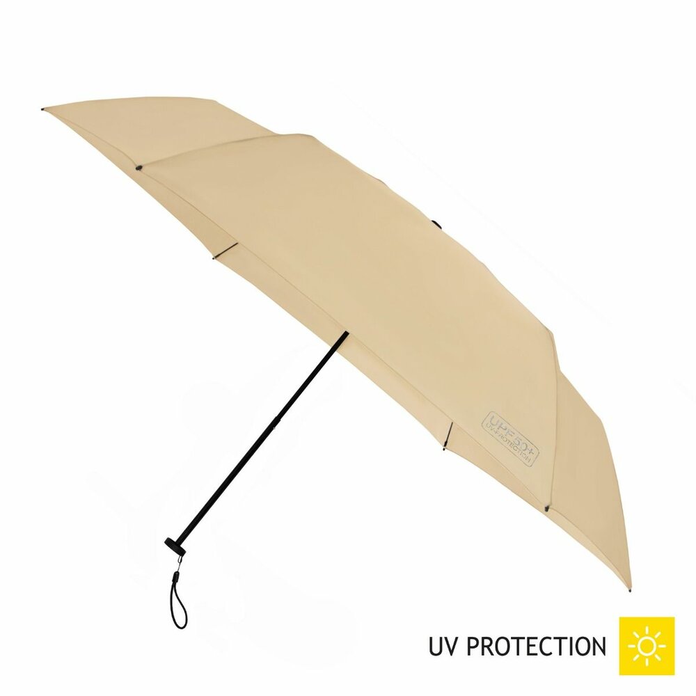 Sonnenschirm Warmes Beige &ndash;UV- Ultraleicht &amp; Kompakt &ndash; Faltbar &ndash; UPF 50+ &ndash; Windfest &ndash; &Oslash; 91 cm- FALCONETTI&reg; 