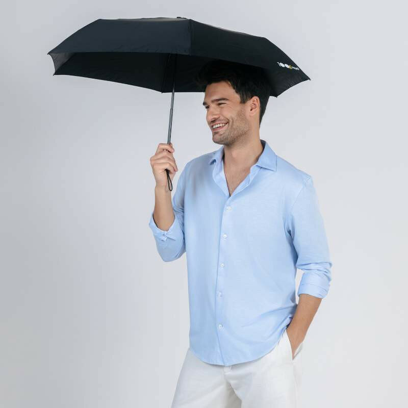 SMATI&reg; Luxus Mini-UV-Sonnenschirm Schwarz &ndash; ultraleicht, faltbar, SPF 50