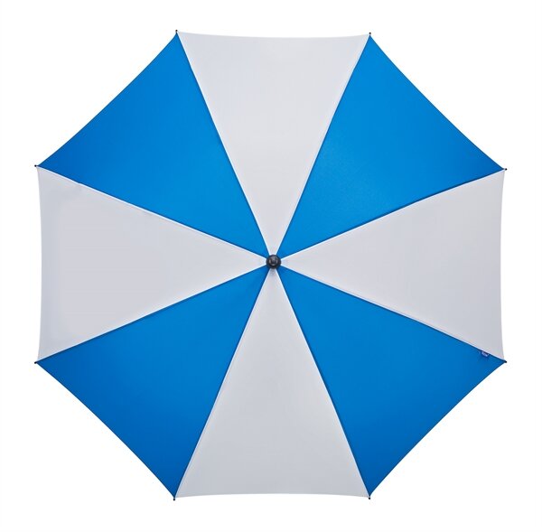 werberegenschirm blau weiss