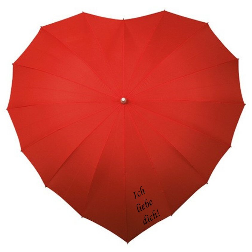 Herz Regenschirm Rot - Ich liebe dich!
