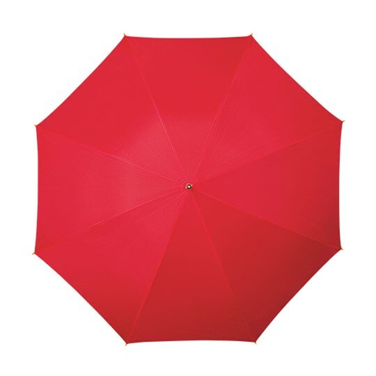 regenschirm mit holzgriff rot