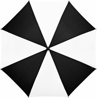 automatic windsicher werbeschirme schwarz-weiss