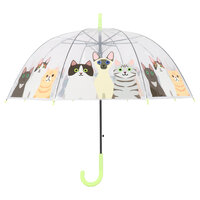Transparenter Regenschirm mit Katzen