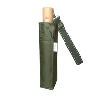Khaki Klappschirm mit Automatik und Ahornholzgriff