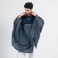 SMATI Regenponcho Marini&egrave;re in Nachtblau und Wei&szlig;