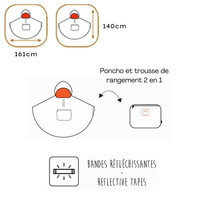Luxes Regenponcho Marini&egrave;re dunkelblau &amp; wei&szlig; unisex- Smati