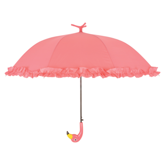 Regenschirm Flamingo mit R&uuml;schen