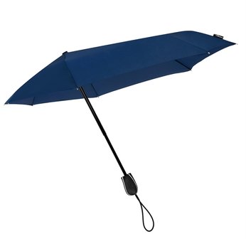 Aerodynamische Sturm Taschenregenschirm - Dunkel Blau