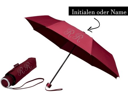  Bedruckter Regenschirm mit Initialen oder Name (Taschenregenschirm)