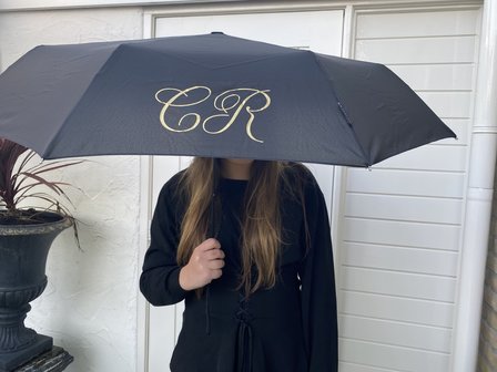  Bedruckter Regenschirm mit Initialen oder Name (Taschenregenschirm)