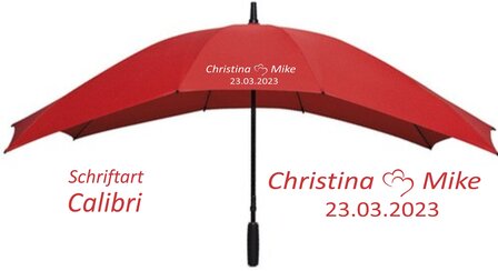 Regenschirm DUO Hochzeit Liebesherzen (Staffelpreise)