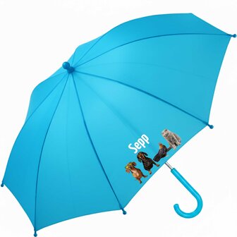 Kinderregenschirm mit Namen und lustigen Tieren mit Sonnenbrille und &amp; Spa&szlig;-Motiven       