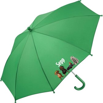 Kinderregenschirm mit Namen und lustigen Tieren mit Sonnenbrille und &amp; Spa&szlig;-Motiven       
