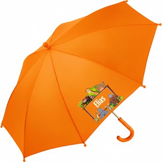 Regenschirm f&uuml;r Kinder mit Namen und s&uuml;&szlig;en Waldtieren   