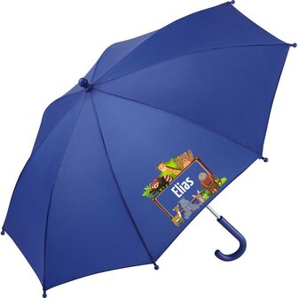 Regenschirm f&uuml;r Kinder mit Namen und s&uuml;&szlig;en Waldtieren   