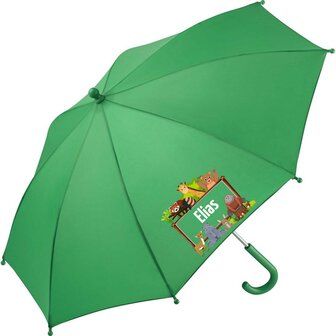 Regenschirm f&uuml;r Kinder mit Namen und s&uuml;&szlig;en Waldtieren   