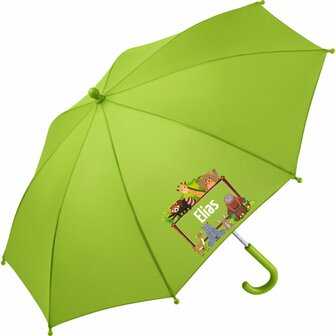 Regenschirm f&uuml;r Kinder mit Namen und s&uuml;&szlig;en Waldtieren   