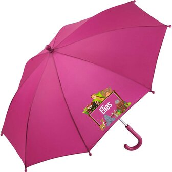 Regenschirm f&uuml;r Kinder mit Namen und s&uuml;&szlig;en Waldtieren   