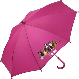 Kinderregenschirm mit Namen und Hund          