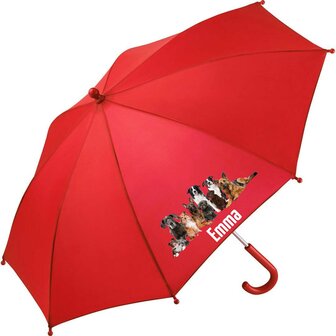 Kinderregenschirm mit Namen und Hund          