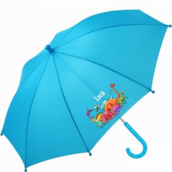 Kinderregenschirm mit Namen und Dinosaurier   