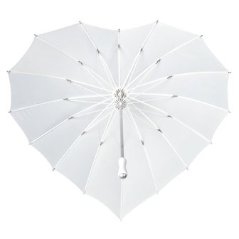 Herz Regenschirm Wei&szlig; Bedrucken