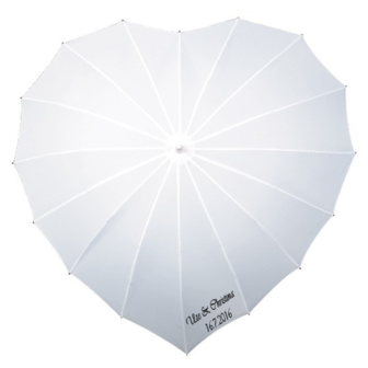 Herz Regenschirm Weiß Bedrucken