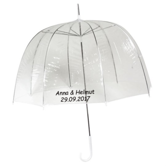 Durchsichtiger Kuppelregenschirm Bedrucken