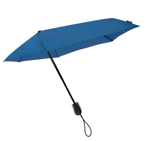 Aerodynamische Sturm Taschenregenschirm - Blau