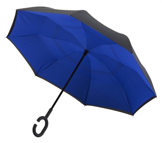 Inside Out Regenschirm - Doppeltuch - Windsicher - Blau 
