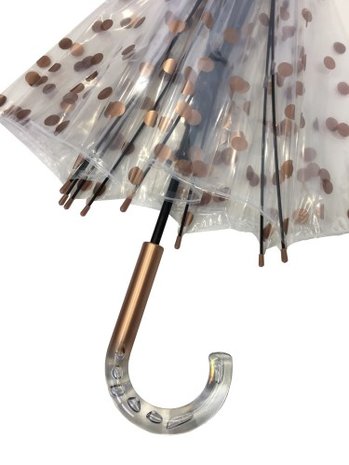 Regenschirm durchsichtig gold punkte