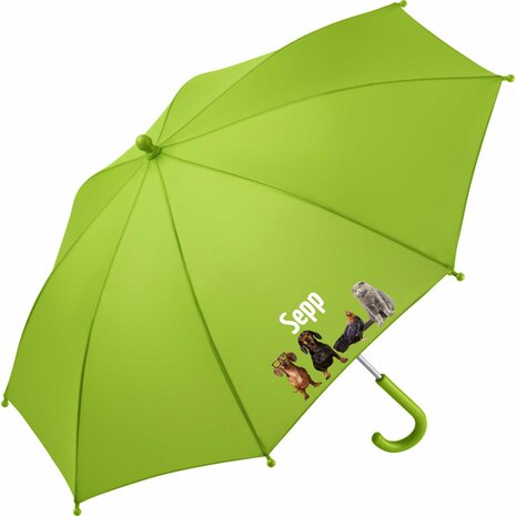 Kinderregenschirm mit Namen und lustigen Tieren mit Sonnenbrille und & Spaß-Motiven       