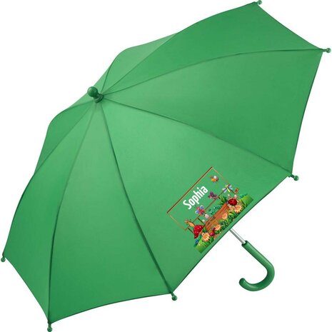 Kinderregenschirm mit Namen und Schmetterling/Marienkäfer         
