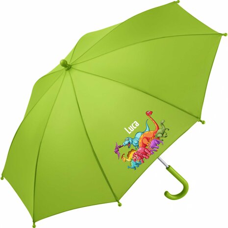 Kinderregenschirm mit Namen und Dinosaurier   