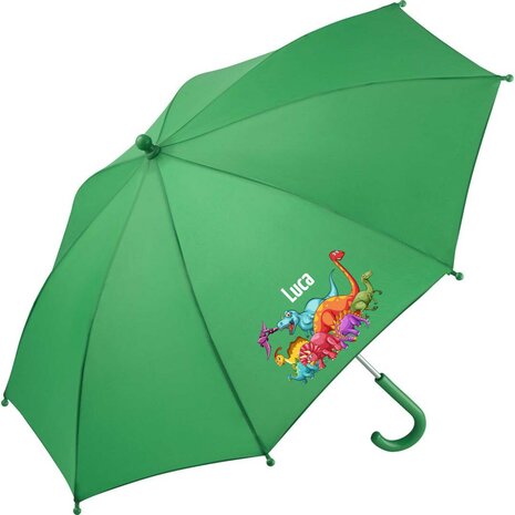 Kinderregenschirm mit Namen und Dinosaurier   