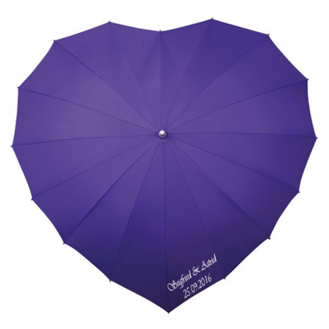 Herz Regenschirm Violett Bedrucken 