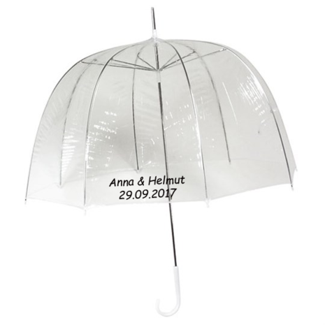 Durchsichtiger Kuppelregenschirm Bedrucken