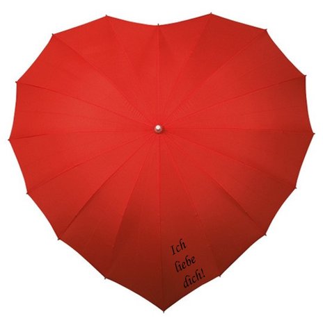 Herz Regenschirm Rot - Ich liebe dich!