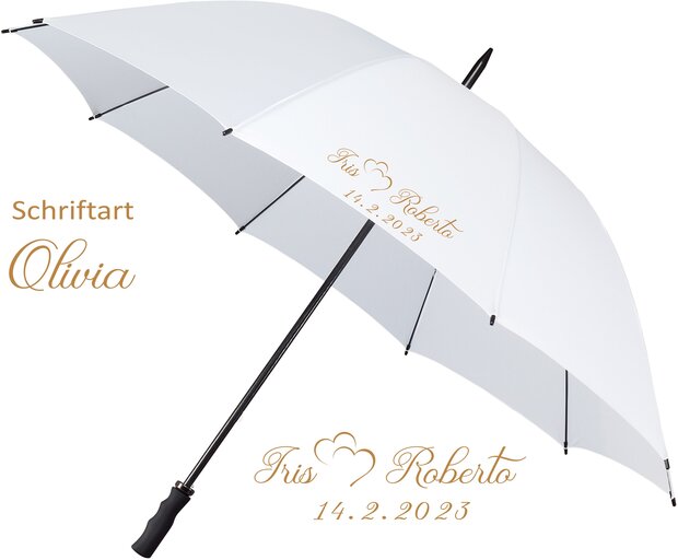 Regenschirm gro&szlig; Hochzeit Liebesherzen (staffelpreise)
