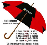 Angebot Regenschirm mit Logo