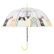 Transparenter Regenschirm mit Katzen