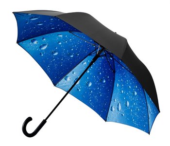 Golfregenschirm mit Regentropfen